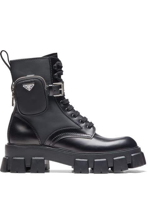 precio botas prada mujer|prada ankle pouch combat boots.